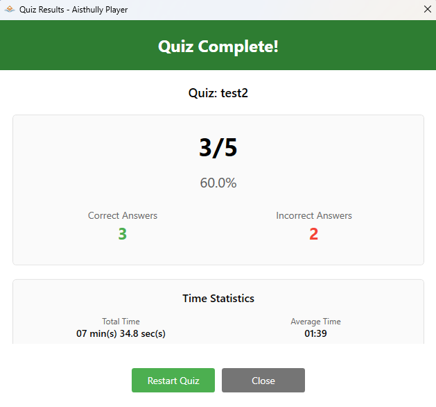 Quiz Player Main View