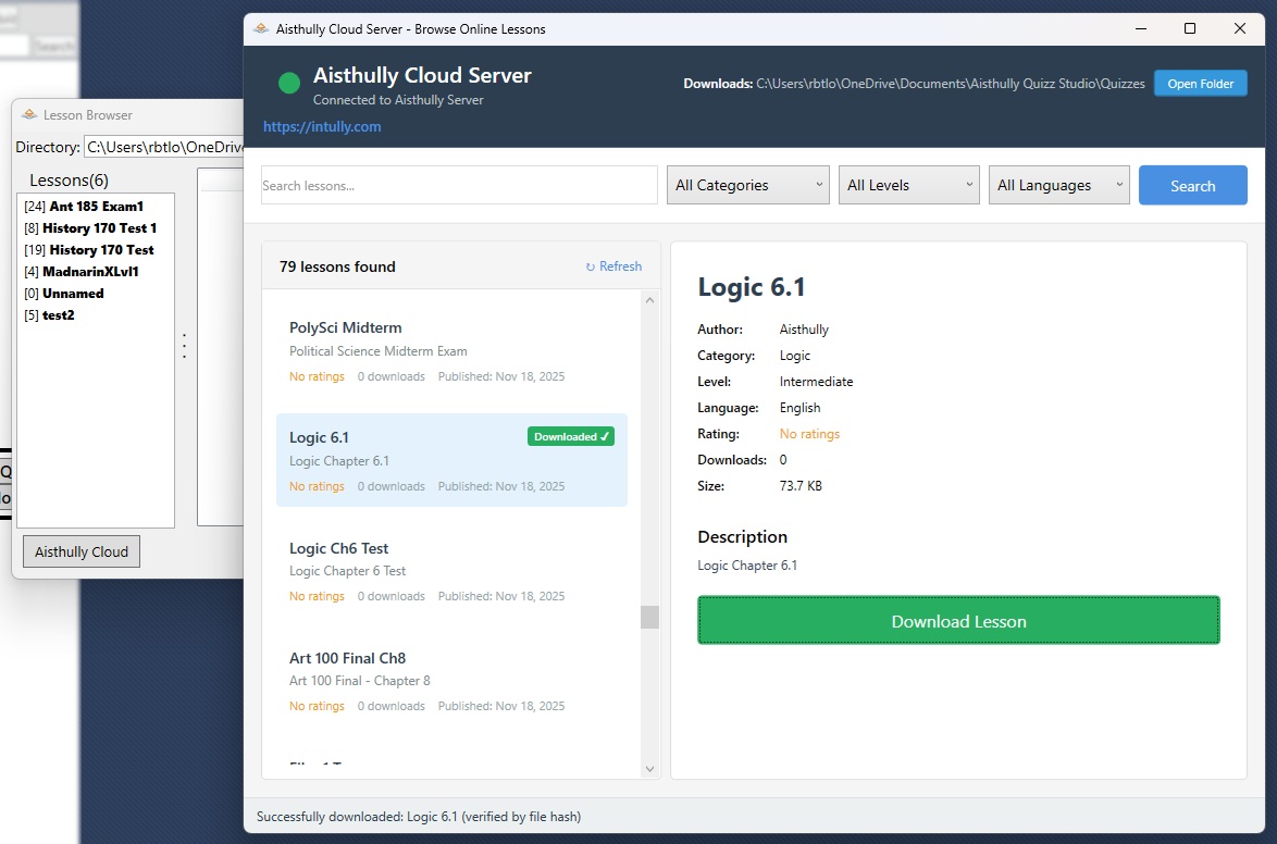 Aisthully Cloud - Lesson Details